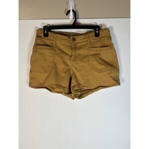 KÜHL Kontour Cargo Shorts Womens 12 Dark Tan Stretch Cotton Hiking Gorpcore